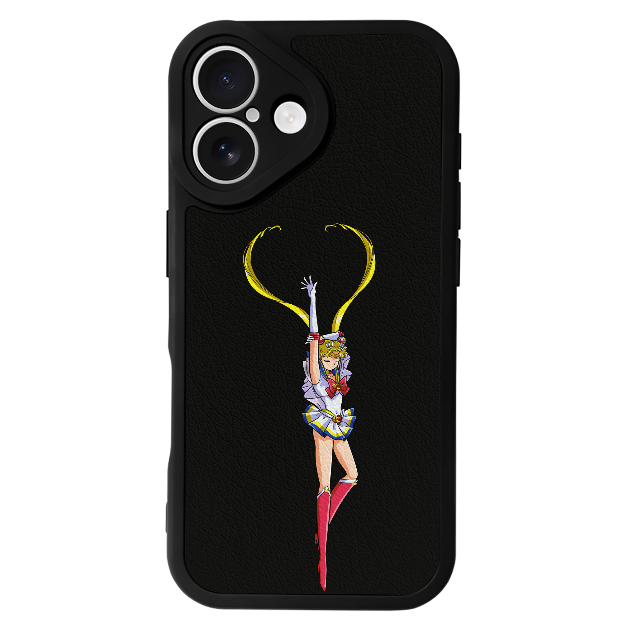 （画像用） 美少女戦士セーラームーン 月野 うさぎ つきの うさぎ Sailor Moon Tsukino Usagi 【iPhone 16シリーズ対応】シリコンスマホケース（レザー調） 材質：シリコン